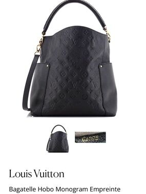 Louis Vuitton Black Monogram Empreinte Bagatelle Hobo
